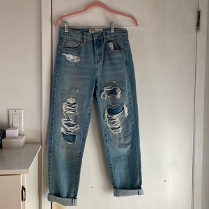 Garage Distressed Mom Jeans